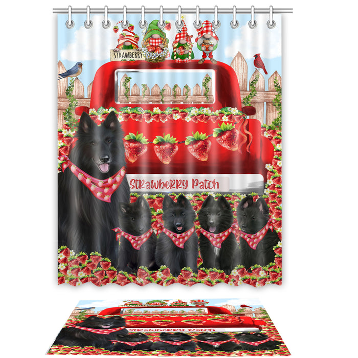 Belgian Shepherd Shower Curtain & Bath Mat Set - Explore a Variety of Personalized Designs - Custom Rug and Curtains with hooks for Bathroom Decor - Pet and Dog Lovers Gift