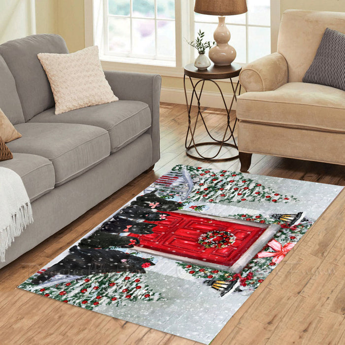 Christmas Holiday Welcome Belgian Shepherd Dogs Area Rug - Ultra Soft Cute Pet Printed Unique Style Floor Living Room Carpet Decorative Rug for Indoor Gift for Pet Lovers