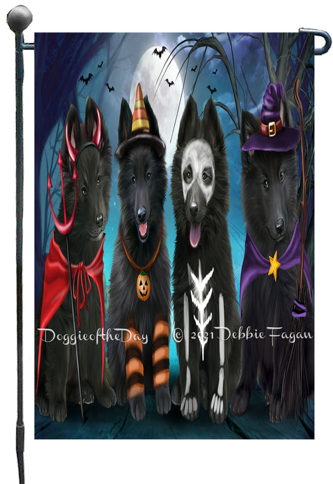 Happy Halloween Trick or Treat Belgian Shepherd Dogs Garden Flags- Outdoor Double Sided Garden Yard Porch Lawn Spring Decorative Vertical Home Flags 12 1/2"w x 18"h