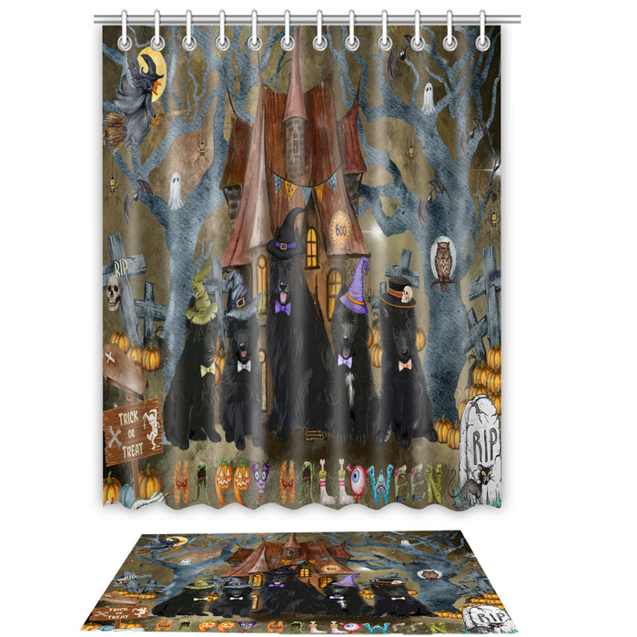 Belgian Shepherd Shower Curtain & Bath Mat Set, Custom, Explore a Variety of Designs, Personalized, Curtains with hooks and Rug Bathroom Decor, Halloween Gift for Dog Lovers