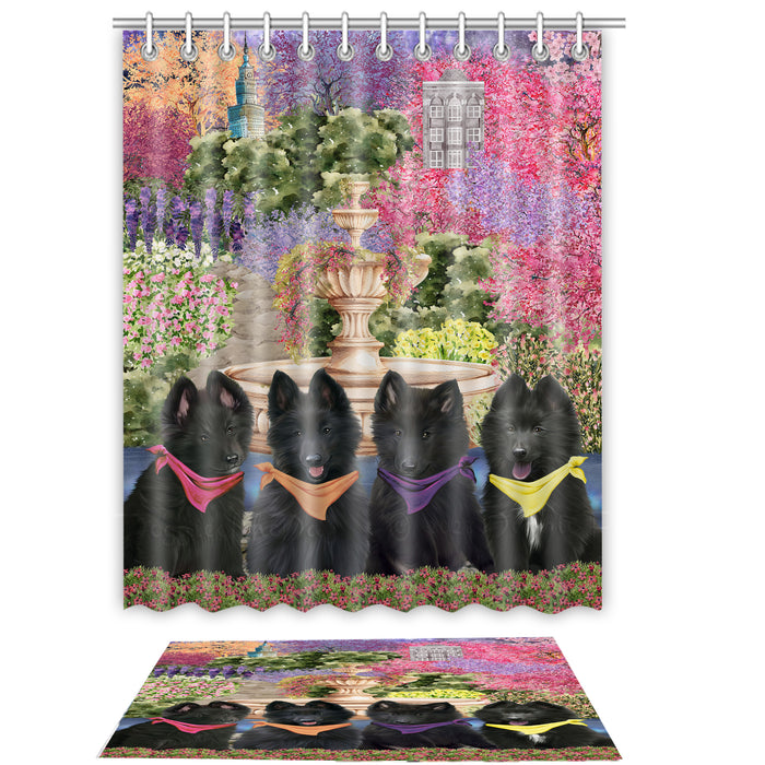 Belgian Shepherd Shower Curtain with Bath Mat Combo: Curtains with hooks and Rug Set Bathroom Decor, Custom, Explore a Variety of Designs, Personalized, Pet Gift for Dog Lovers