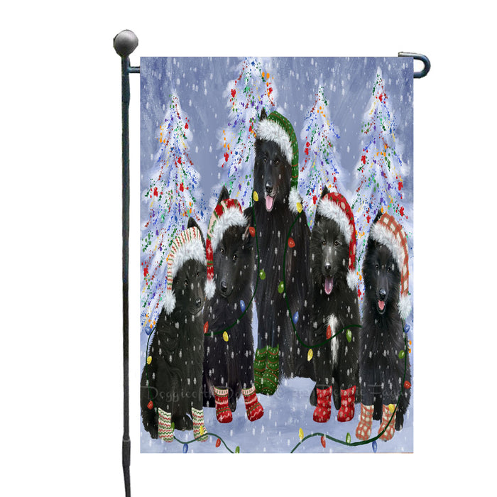 Christmas Lights and Belgian Shepherd Dogs Garden Flags- Outdoor Double Sided Garden Yard Porch Lawn Spring Decorative Vertical Home Flags 12 1/2"w x 18"h