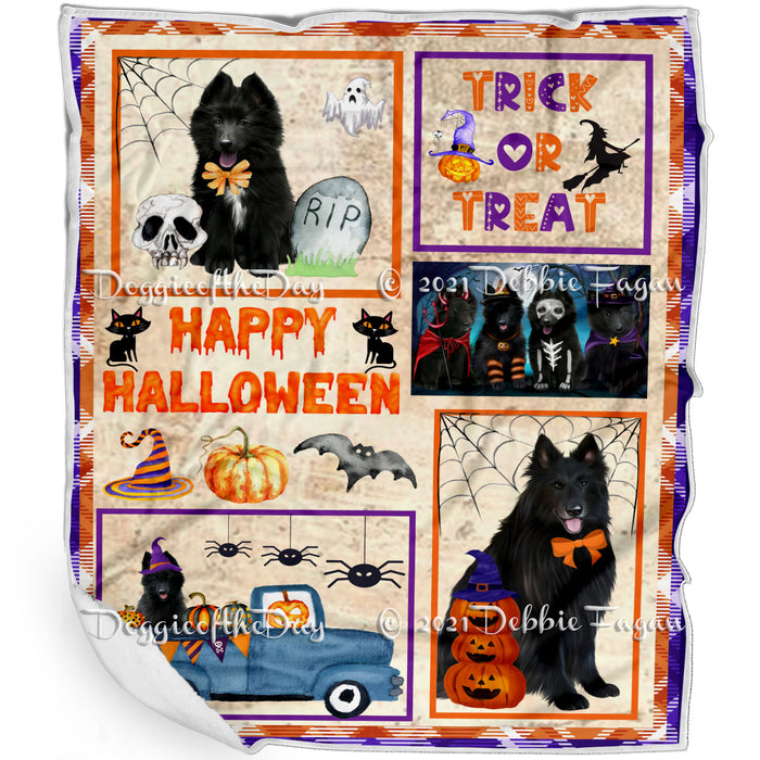 Happy Halloween Trick or Treat Belgian Shepherd Dogs Blanket BLNKT143717