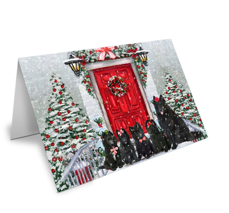 Christmas Holiday Welcome Belgian Shepherd Dog Handmade Artwork Assorted Pets Greeting Cards and Note Cards with Envelopes for All Occasions and Holiday Seasons