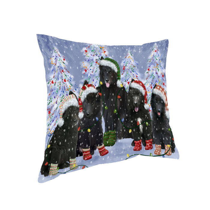 Christmas Lights and Belgian Shepherd Dogs Pillow with Top Quality High-Resolution Images - Ultra Soft Pet Pillows for Sleeping - Reversible & Comfort - Ideal Gift for Dog Lover - Cushion for Sofa Couch Bed - 100% Polyester