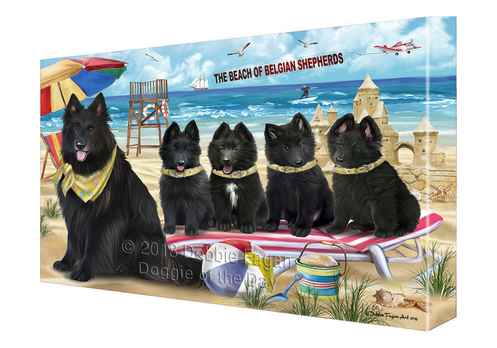 Pet Friendly Beach Belgian Shepherds Dog Canvas Wall Art CVS52608