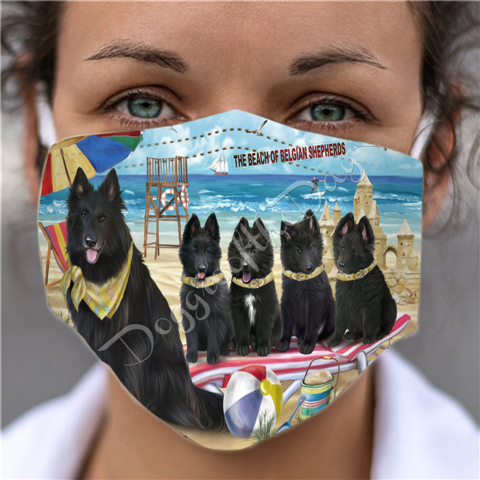 Pet Friendly Beach Belgian Shepherd Dogs Face Mask FM49072