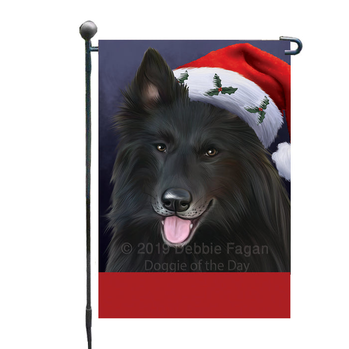 Personalized Christmas Holidays Belgian Shepherd Dog Wearing Santa Hat Portrait Head Custom Garden Flags GFLG-DOTD-A59800