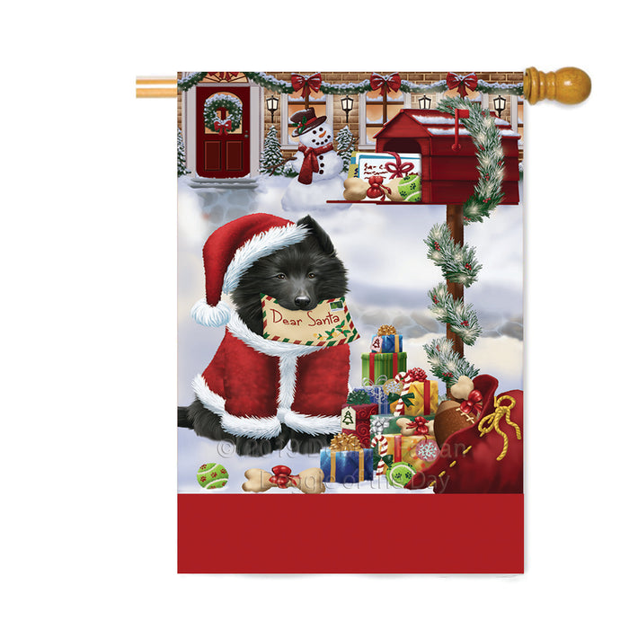 Personalized Happy Holidays Mailbox Belgian Shepherd Dog Christmas Custom House Flag FLG-DOTD-A59951