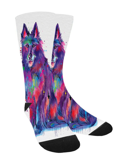 Watercolor Belgium Stepherd Dog Women's Casual Socks