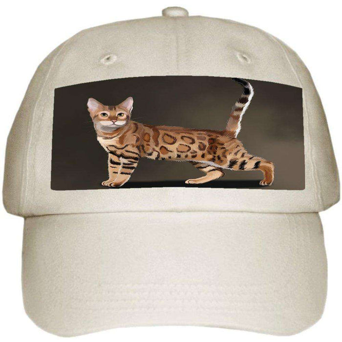 Bengal Cat Ball Hat Cap Off White