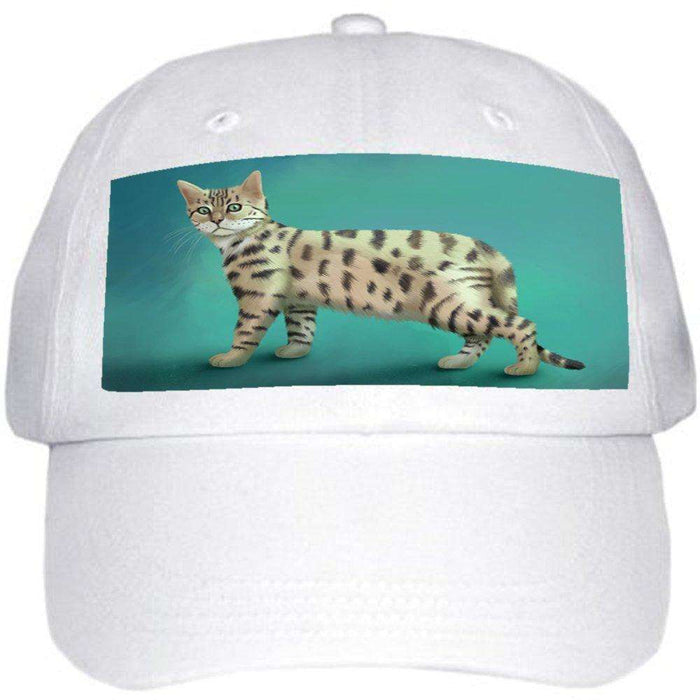 Bengal Cat Ball Hat Cap Off White