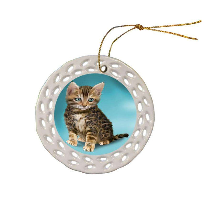 Bengal Cat Ceramic Doily Ornament DPOR52736