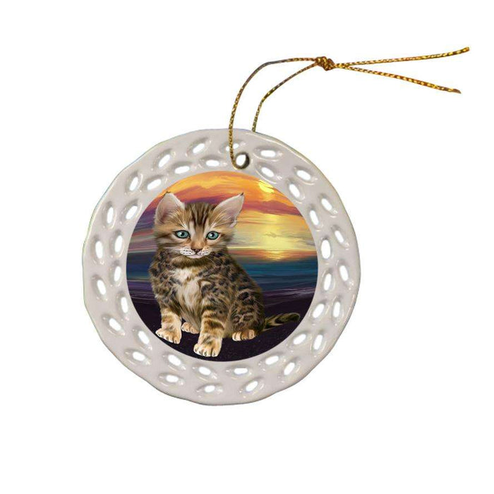 Bengal Cat Ceramic Doily Ornament DPOR52763