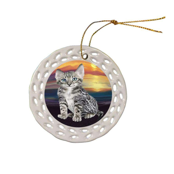 Bengal Cat Ceramic Doily Ornament DPOR52766
