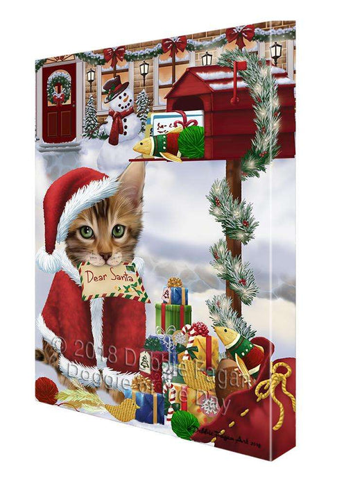 Bengal Cat Dear Santa Letter Christmas Holiday Mailbox Canvas Print Wall Art Décor CVS99539