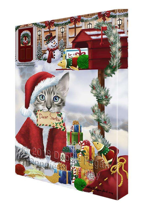Bengal Cat Dear Santa Letter Christmas Holiday Mailbox Canvas Print Wall Art Décor CVS99548
