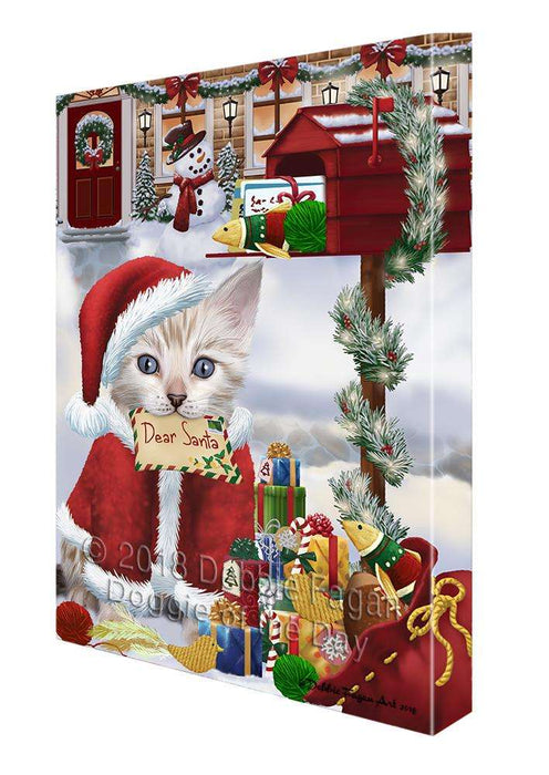 Bengal Cat Dear Santa Letter Christmas Holiday Mailbox Canvas Print Wall Art Décor CVS99557