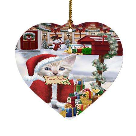 Bengal Cat Dear Santa Letter Christmas Holiday Mailbox Heart Christmas Ornament HPOR53523