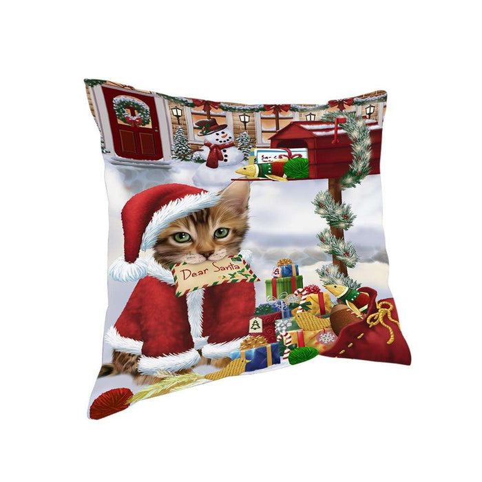 Bengal Cat Dear Santa Letter Christmas Holiday Mailbox Pillow PIL70708