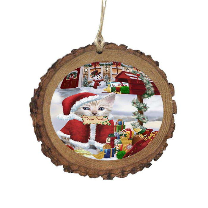 Bengal Cat Dear Santa Letter Christmas Holiday Mailbox Wooden Christmas Ornament WOR49010