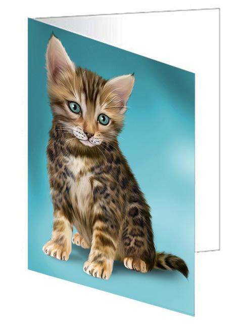 Bengal Cat Handmade Artwork Assorted Pets Greeting Cards and Note Cards with Envelopes for All Occasions and Holiday Seasons GCD62237