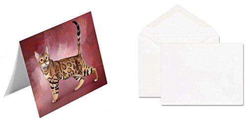 Bengal Cat Handmade Artwork Assorted Pets Greeting Cards and Note Cards with Envelopes for All Occasions and Holiday Seasons