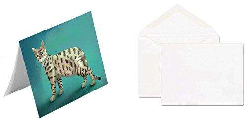 Bengal Cat Handmade Artwork Assorted Pets Greeting Cards and Note Cards with Envelopes for All Occasions and Holiday Seasons