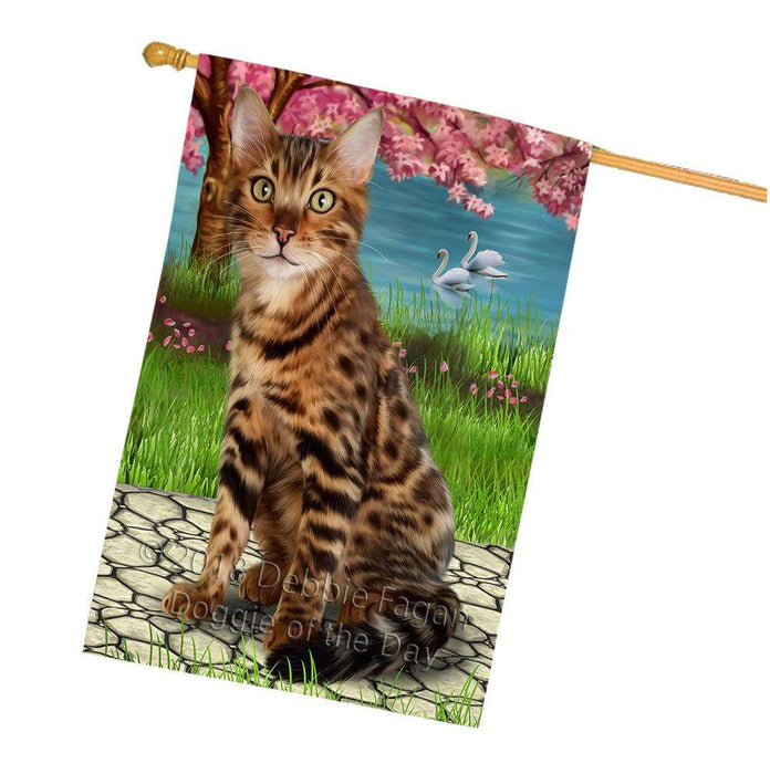 Bengal Cat House Flag FLG52945