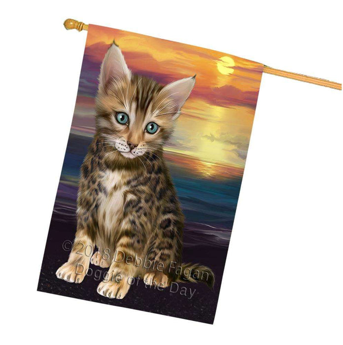 Bengal Cat House Flag FLG52961