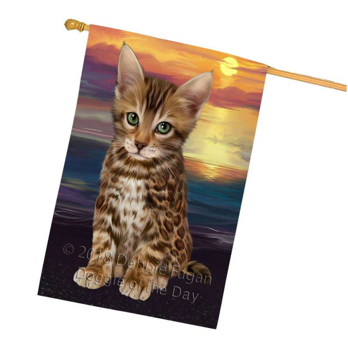 Bengal Cat House Flag FLG52963