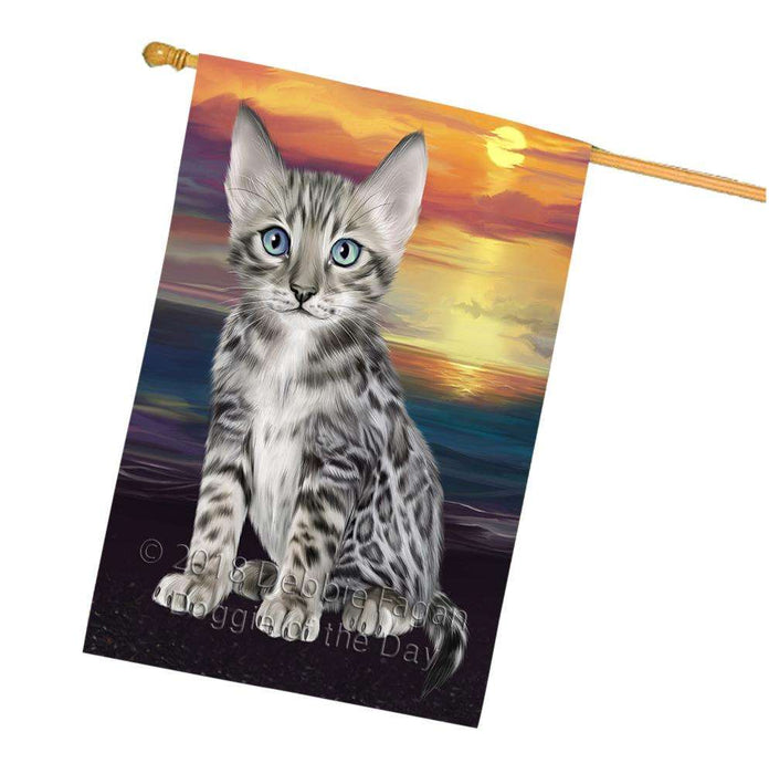 Bengal Cat House Flag FLG52964