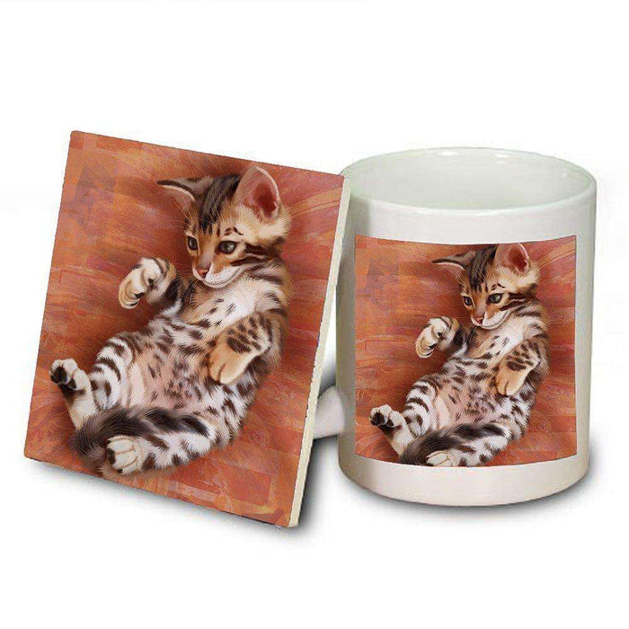 Bengal Cat Mug and Coaster Set