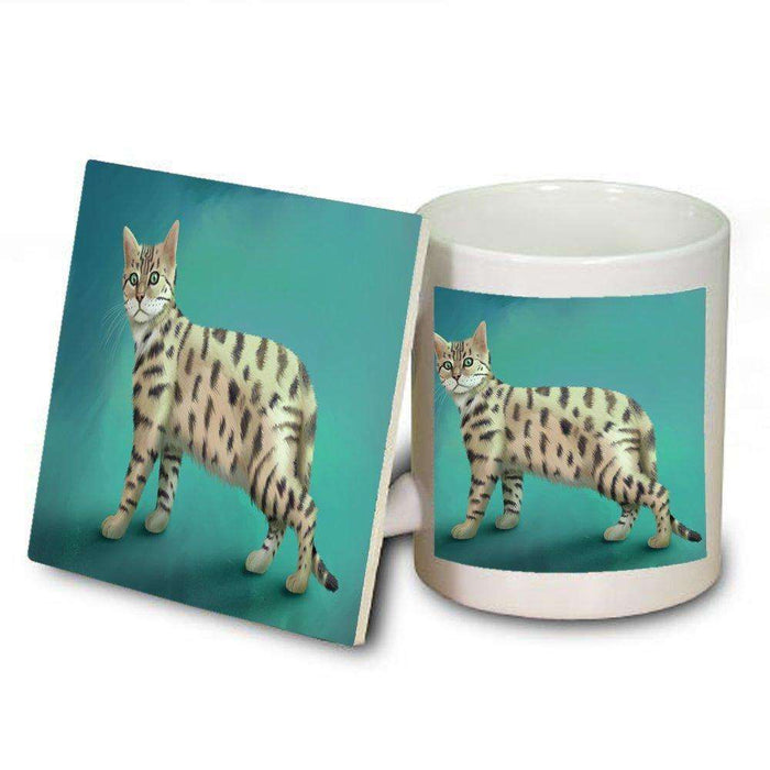 Bengal Cat Mug and Coaster Set