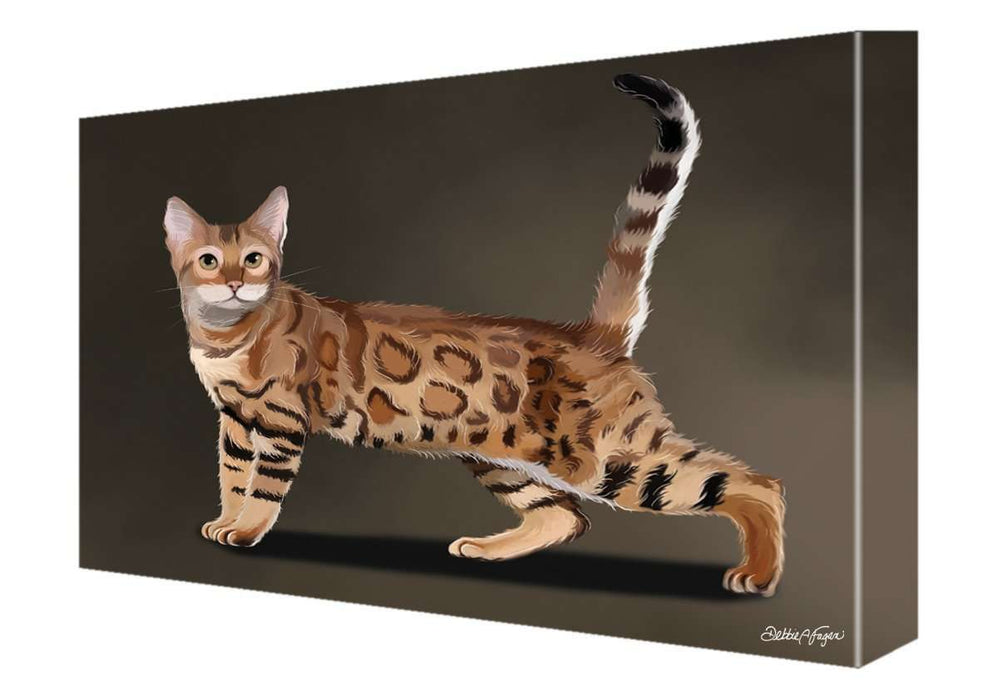 Bengal Cat Painting Printed on Canvas Wall Art Signed