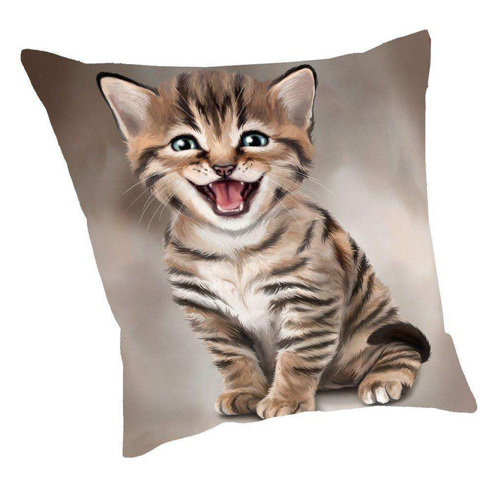 Bengal Cat Throw Pillow D003