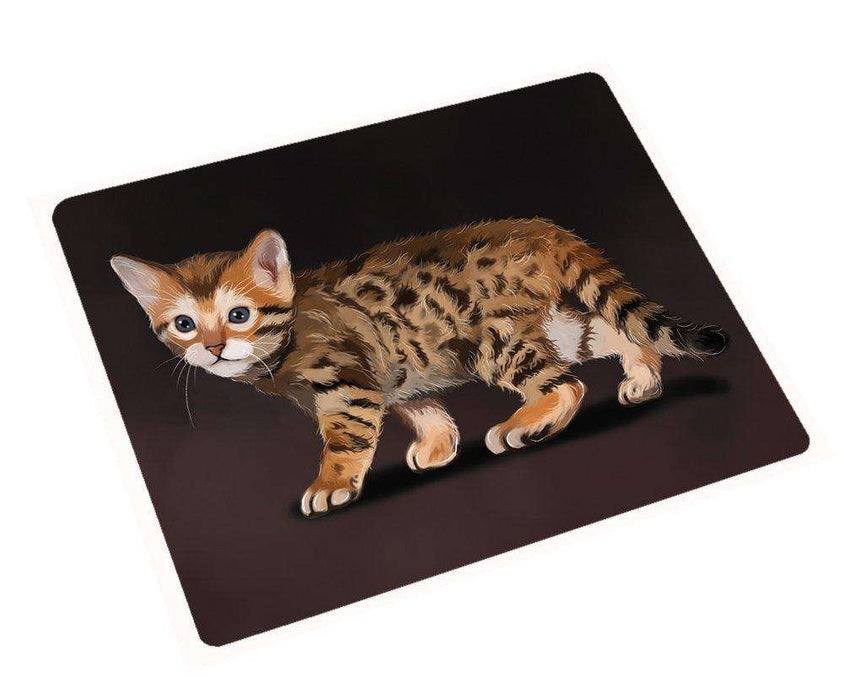 Bengal Kitten Cat Art Portrait Print Woven Throw Sherpa Plush Fleece Blanket