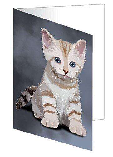 Bengal Kitten Cat Handmade Artwork Assorted Pets Greeting Cards and Note Cards with Envelopes for All Occasions and Holiday Seasons