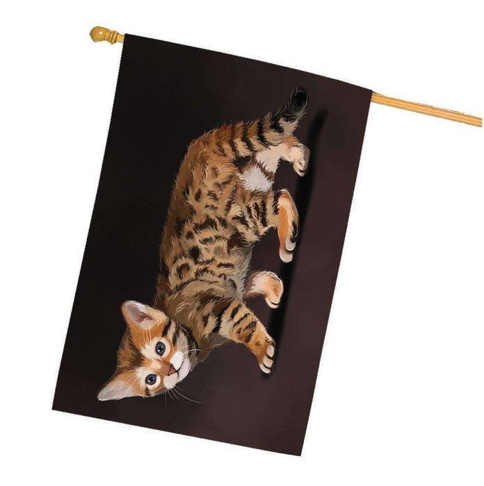 Bengal Kitten Cat House Flag