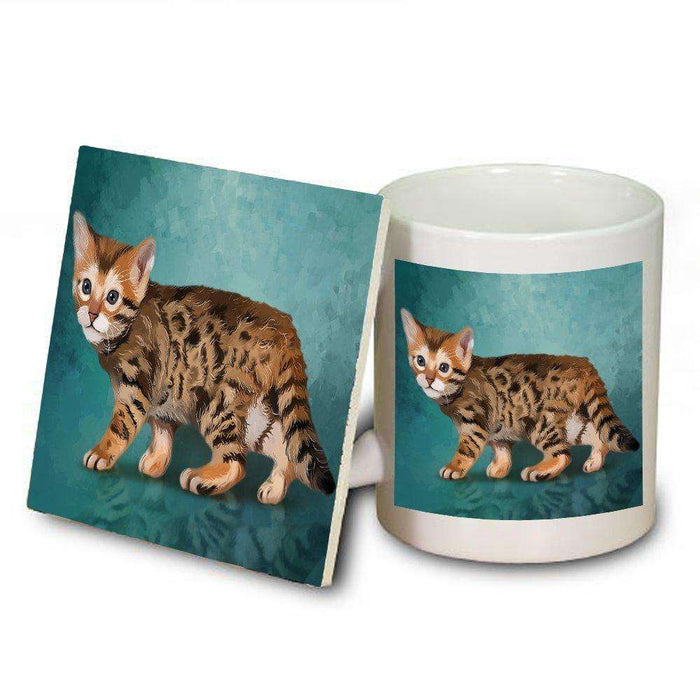 Bengal Kitten Cat Mug and Coaster Set