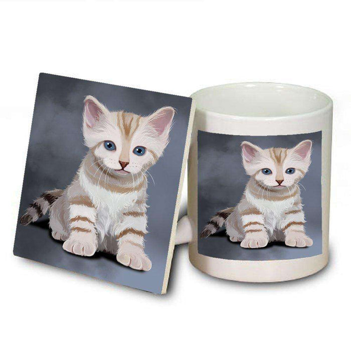 Bengal Kitten Cat Mug and Coaster Set