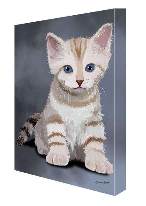 Bengal Kitten Cat Painting Printed on Canvas Wall Art Signed