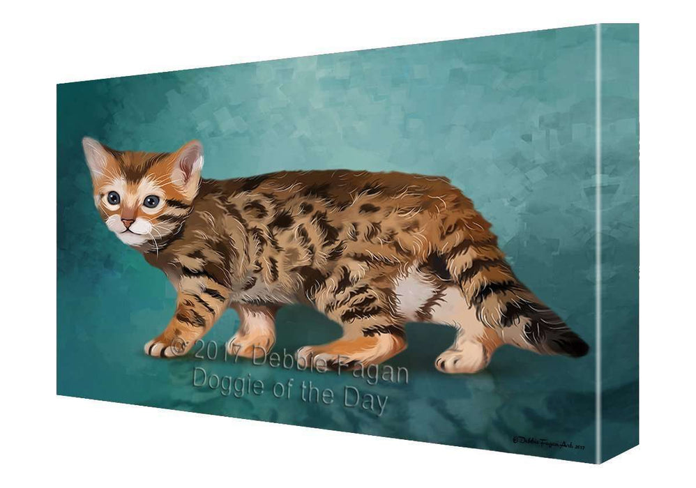 Bengal Kitten Cat Painting Printed on Canvas Wall Art