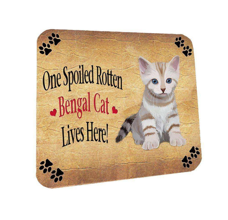 Bengal Kitten Spoiled Rotten Cat Coasters Set of 4