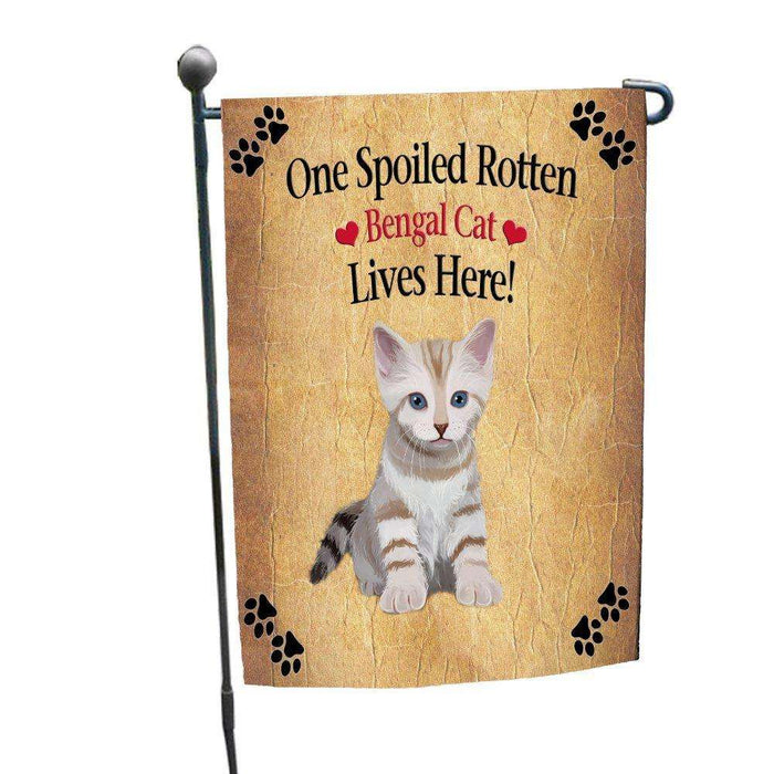 Bengal Kitten Spoiled Rotten Cat Garden Flag