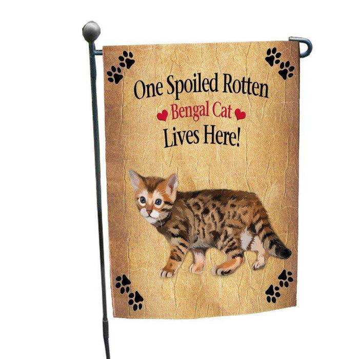 Bengal Kitten Spoiled Rotten Cat Garden Flag