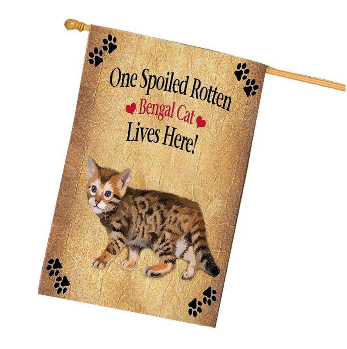 Bengal Kitten Spoiled Rotten Cat House Flag
