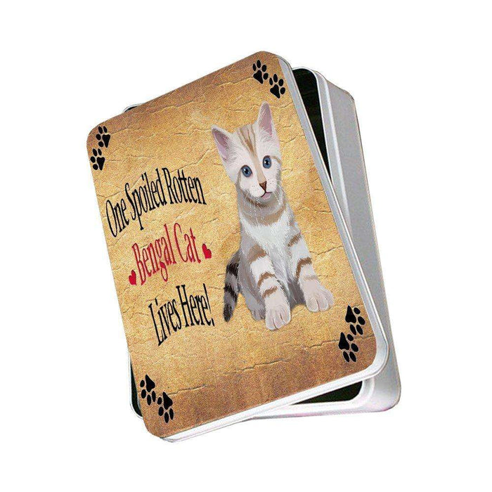 Bengal Kitten Spoiled Rotten Cat Photo Storage Tin