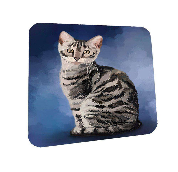 Bengal Silver Cat Coasters Set of 4