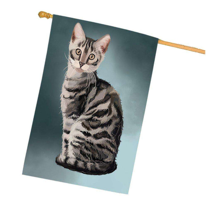 Bengal Silver Cat House Flag